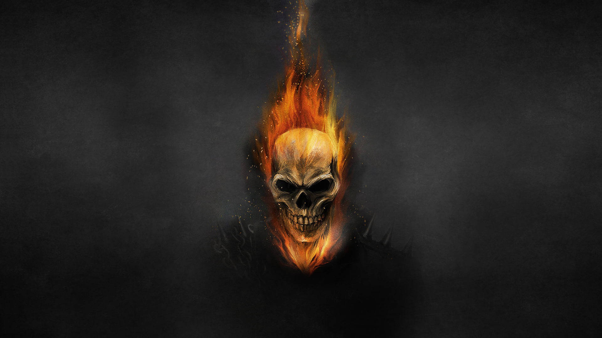 Burning Skull Of Black Devil Hd Background