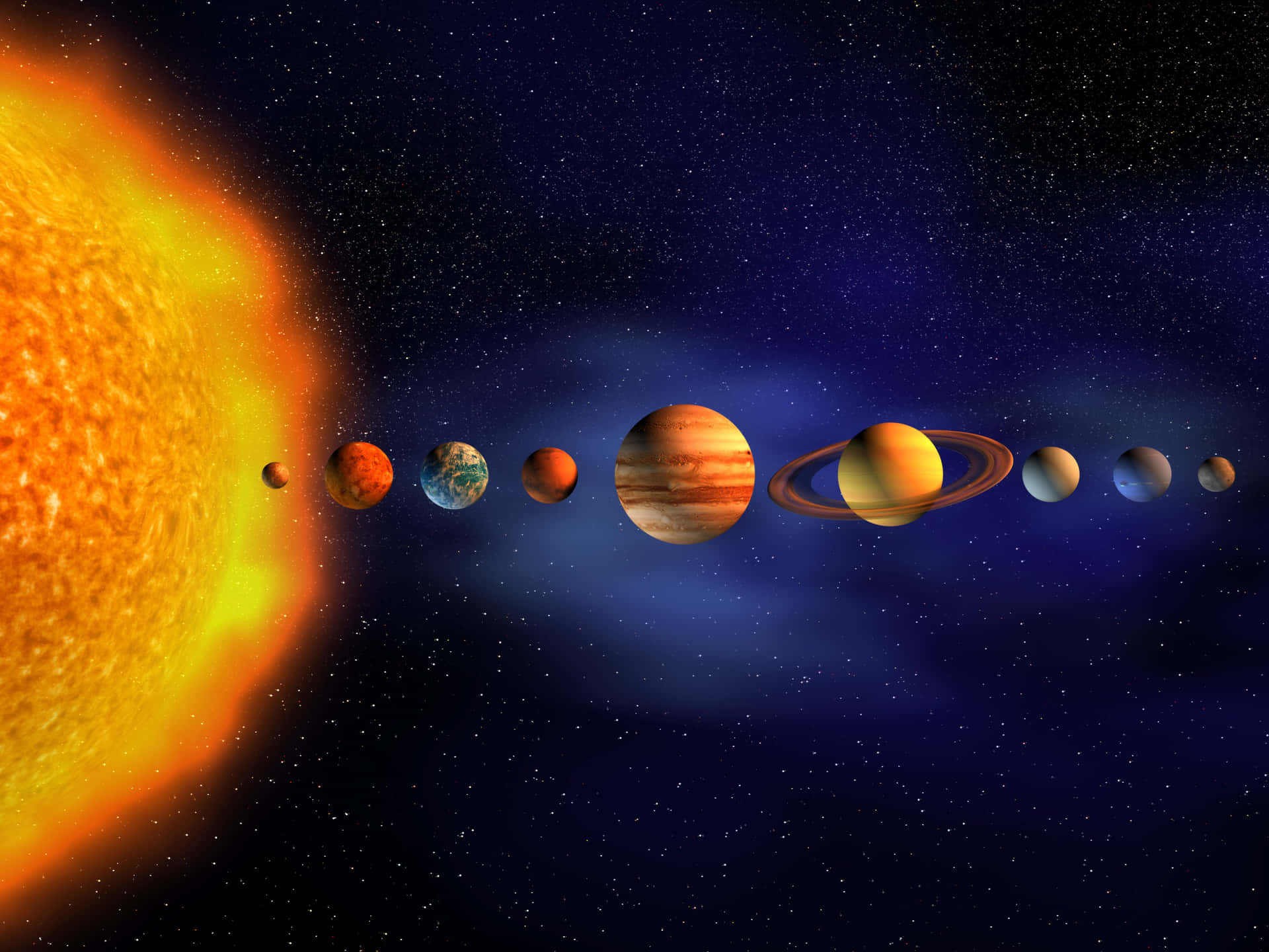 Burning Sun Of Solar System Wallpaper