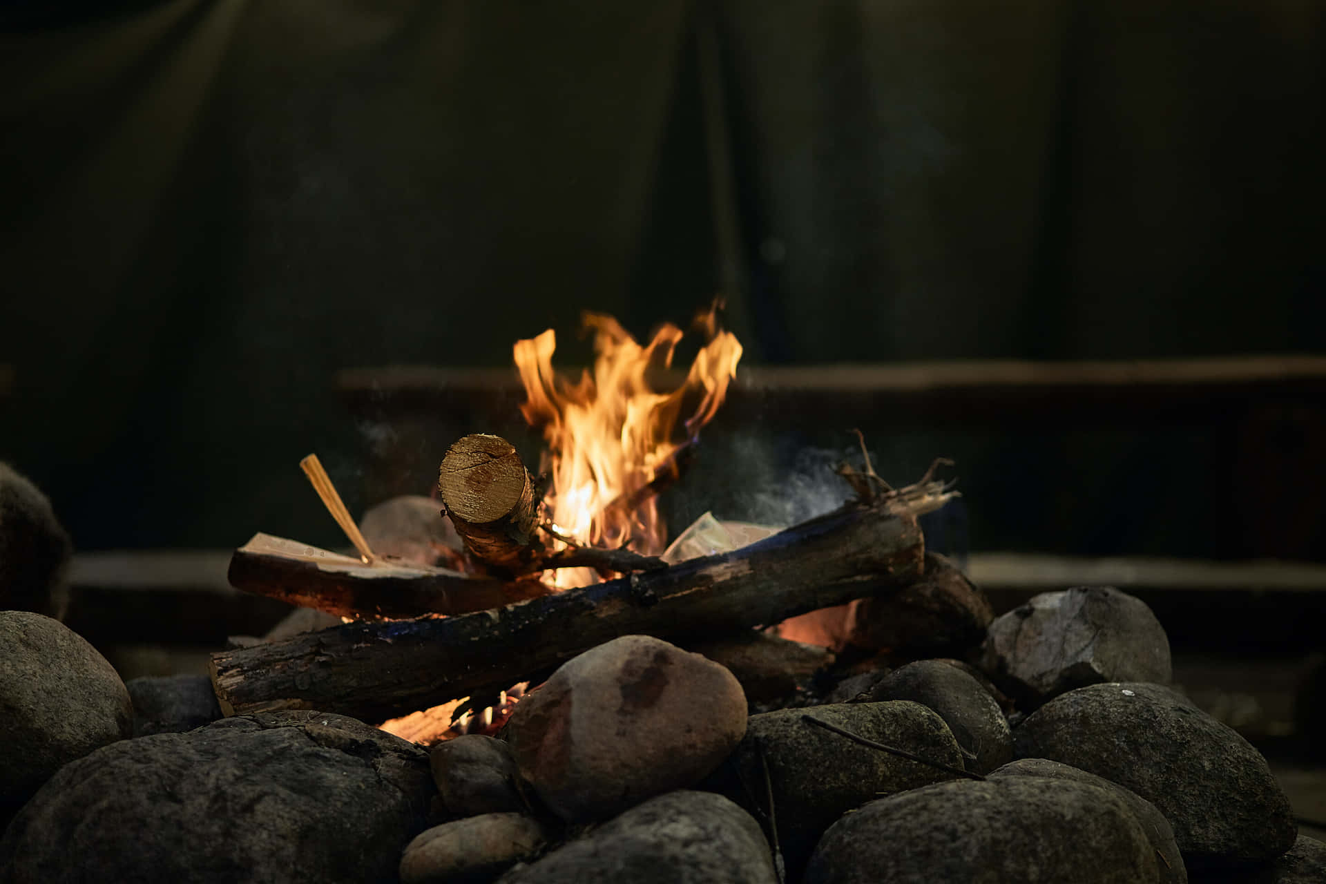 Burning Wood Campfire Wallpaper