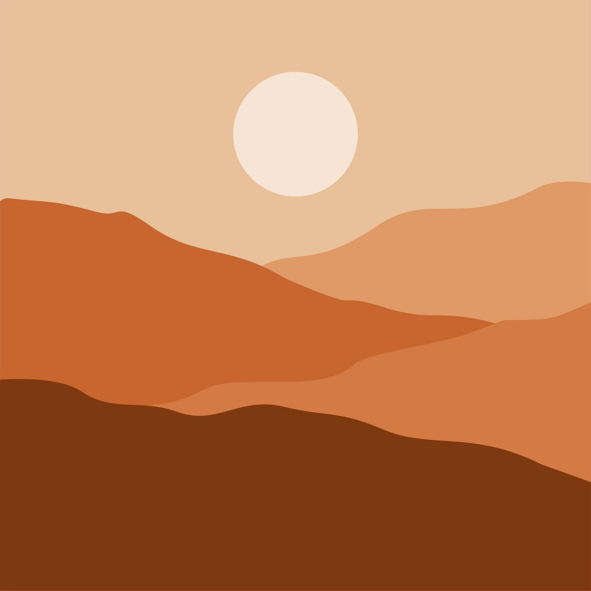 Burnt Orange Background Mountain Ranges