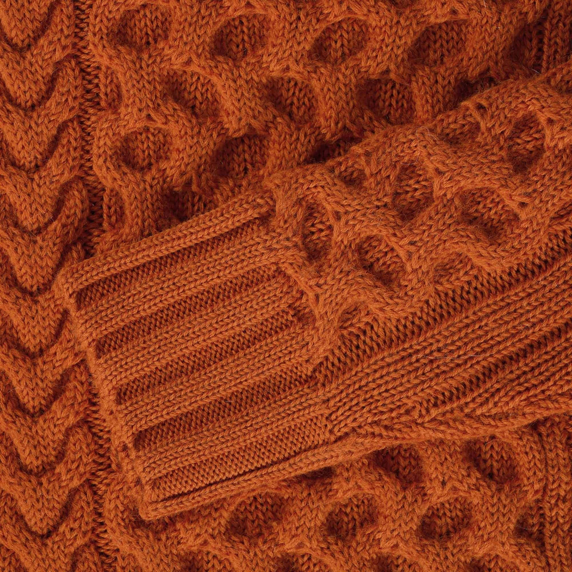 Burnt Orange Background Thick Sweater