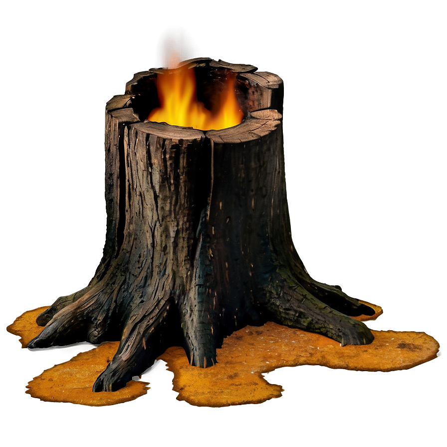 Burnt Tree Stump Png 06132024 PNG