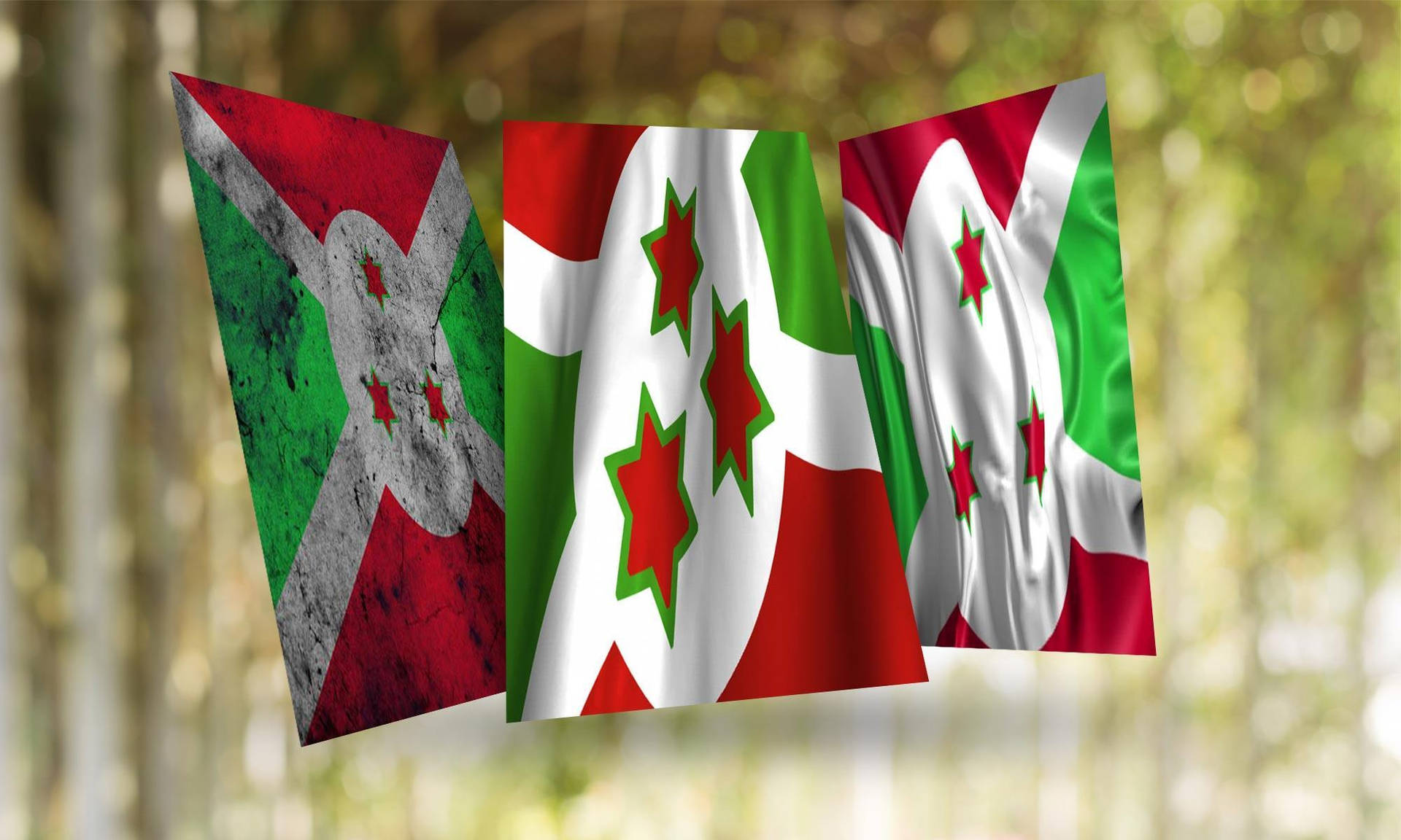 Burundi Flags Hanging Background