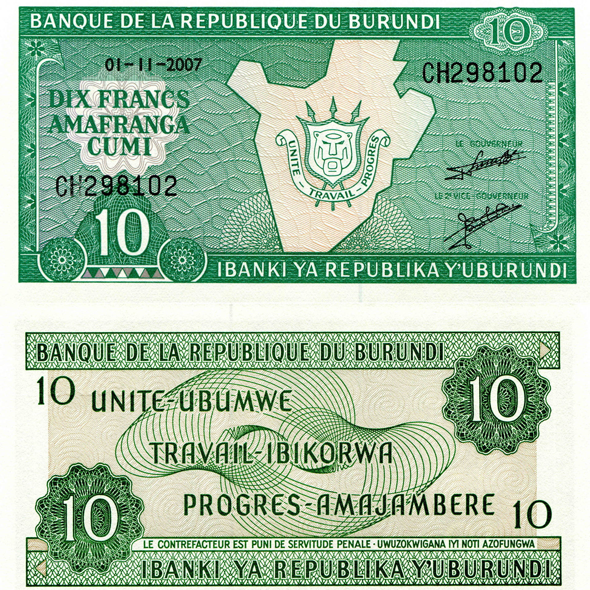 Burundi Franc Currency Picture