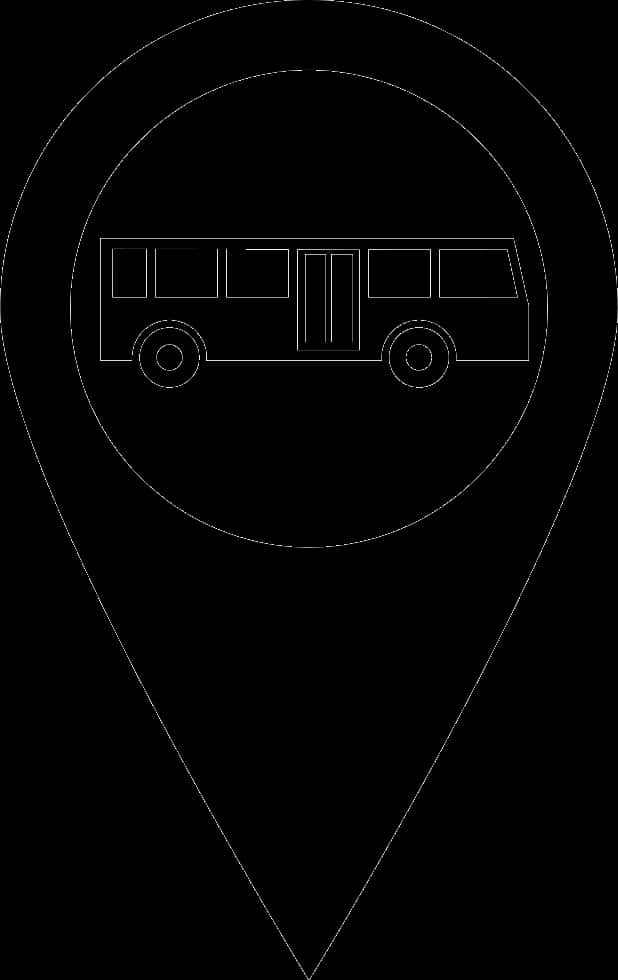 Bus Icon Black Background PNG