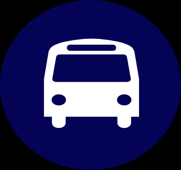Bus Icon Blue Background PNG