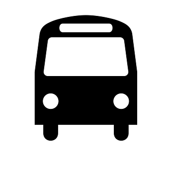 Bus Icon Simple Blackand White PNG
