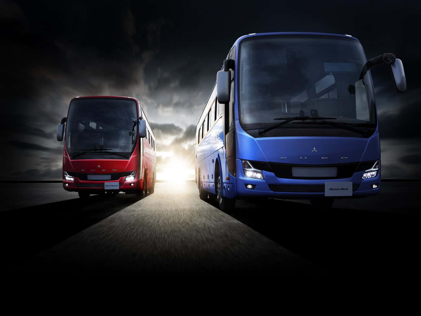 Blaue& Rote Busbilder.