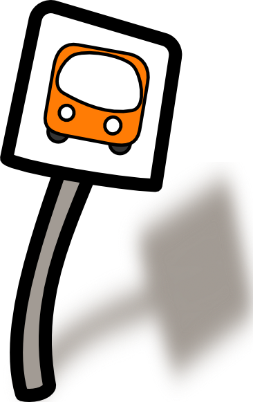 Bus Stop Sign Illustration PNG