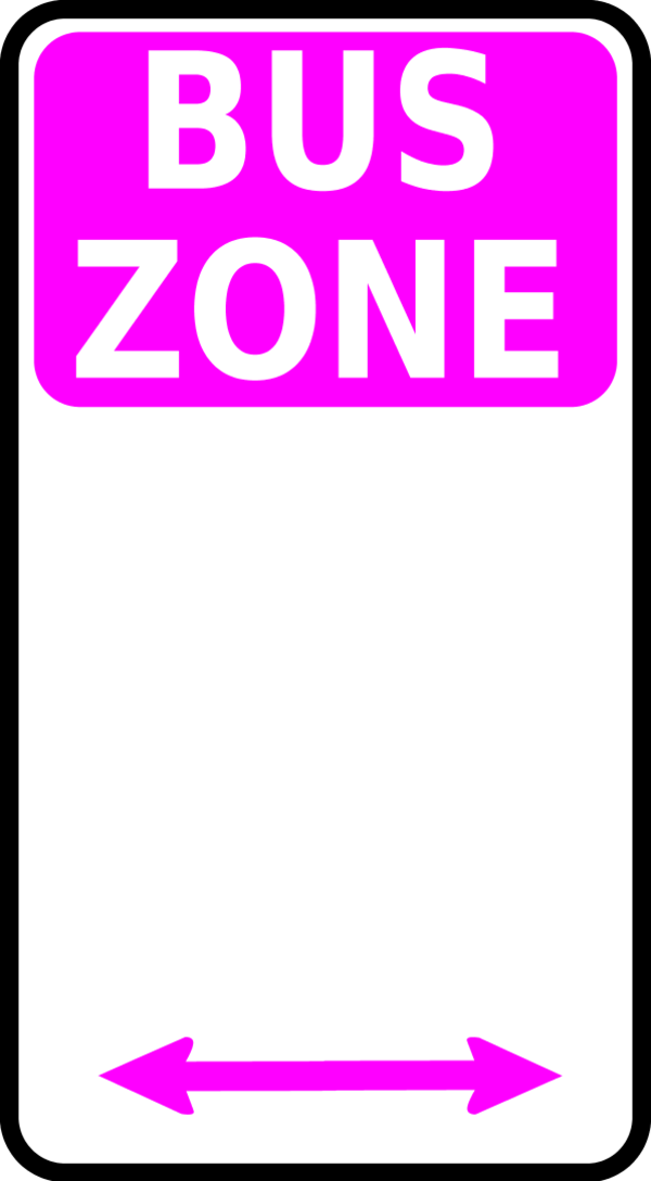 Bus Zone Signwith Arrows PNG