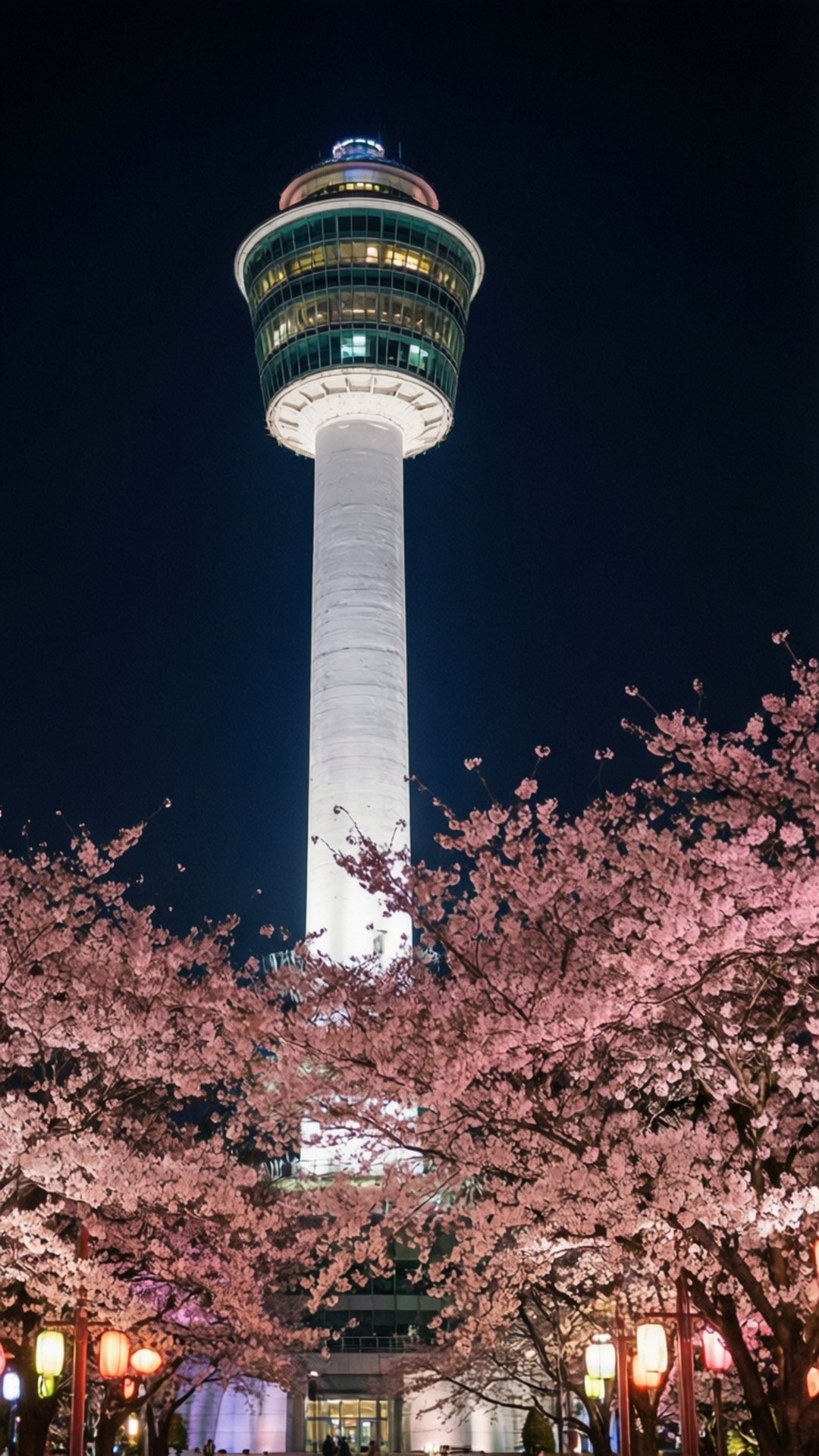 Busan Tower Kersenbloesem Achtergronden