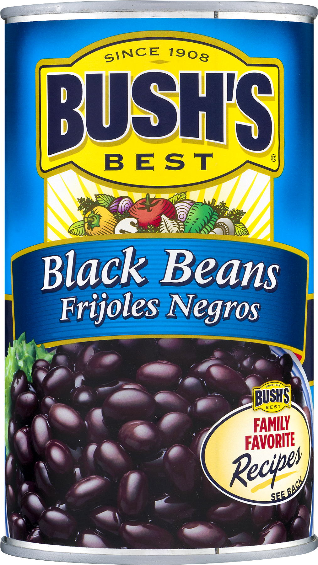 Bushs Black Beans Can PNG