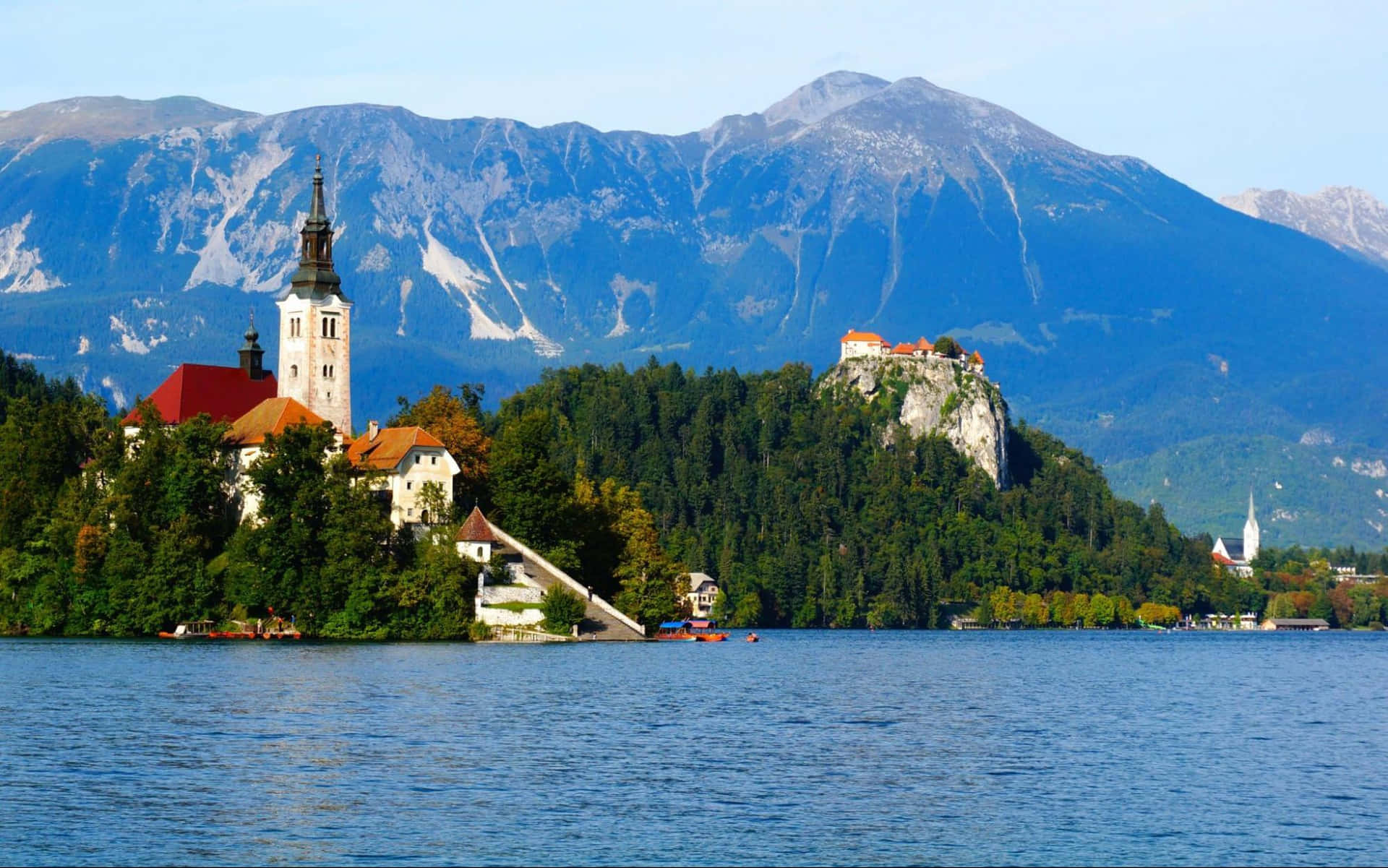 Majestic View of Lake Bled Island Wallpaper
