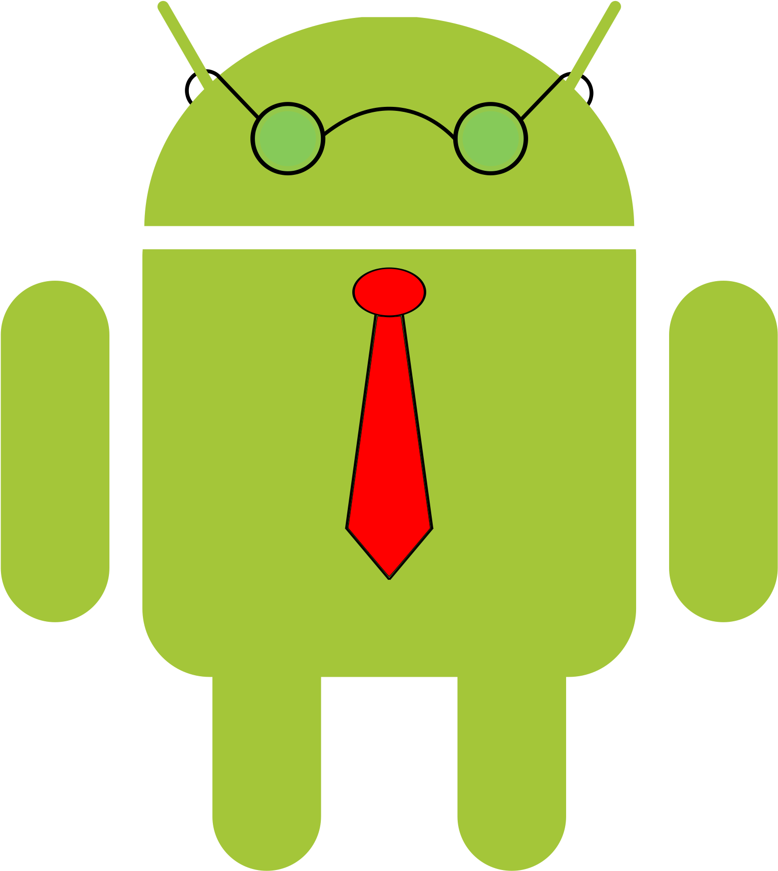 Business Android Mascot PNG