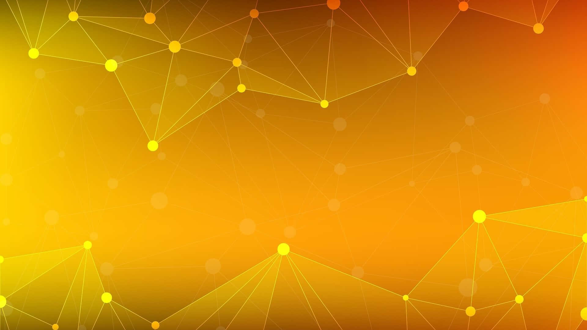 A Yellow Background With A Network Of Dots And Lines