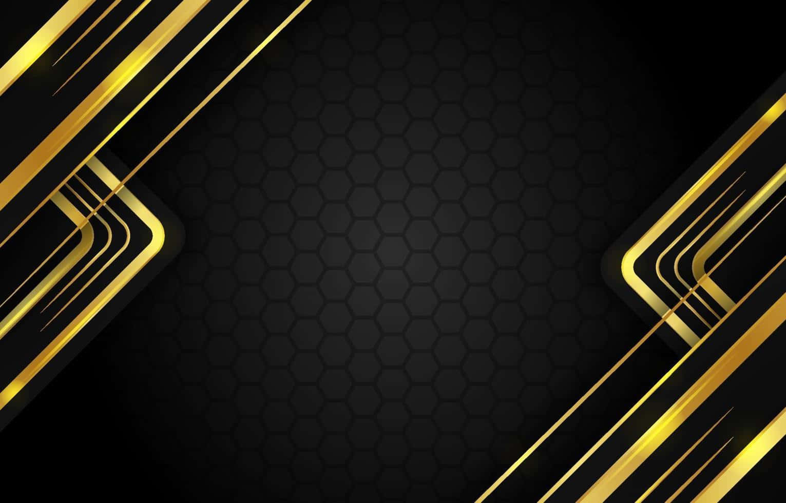 Gold And Black Background With Geometric Lines