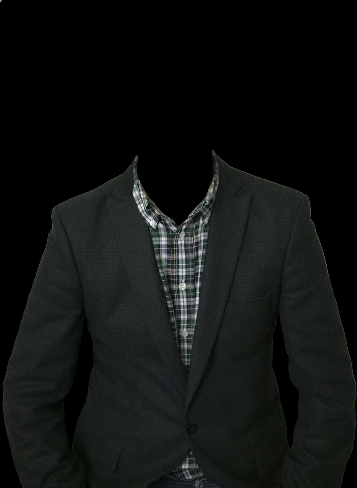 Business Casual Attire Black Background PNG