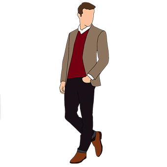 Business Casual Man Illustration PNG