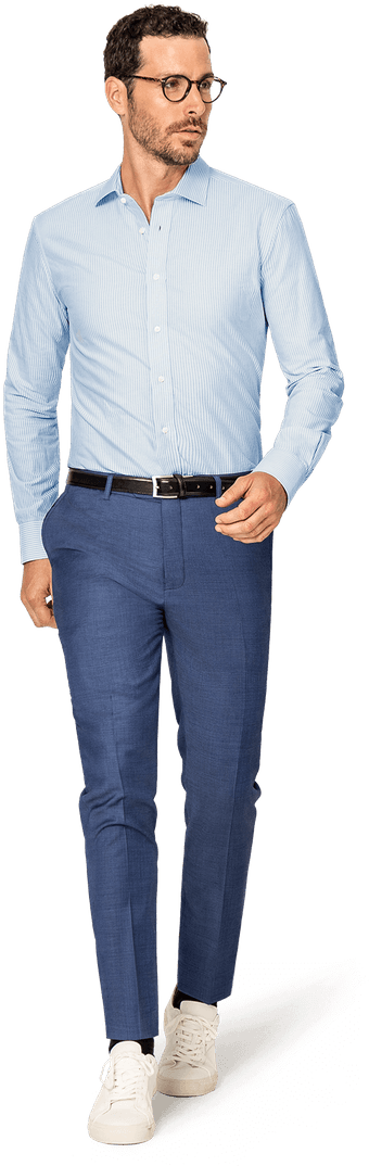 Business Casual Mens Outfit Blue PNG