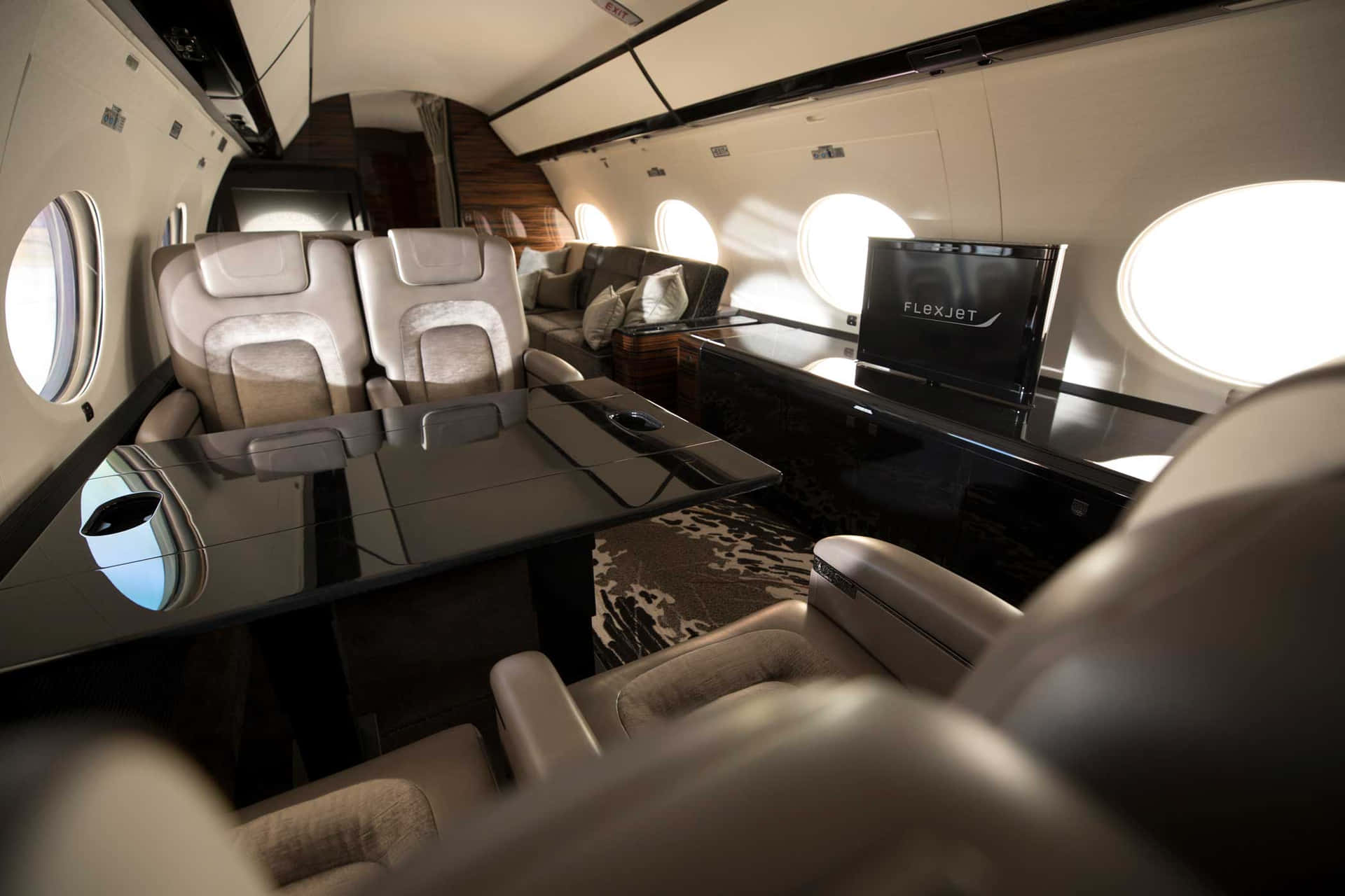 Businessklasse Deluxe Sædet Inde i Flyvemaskine Tapet Wallpaper