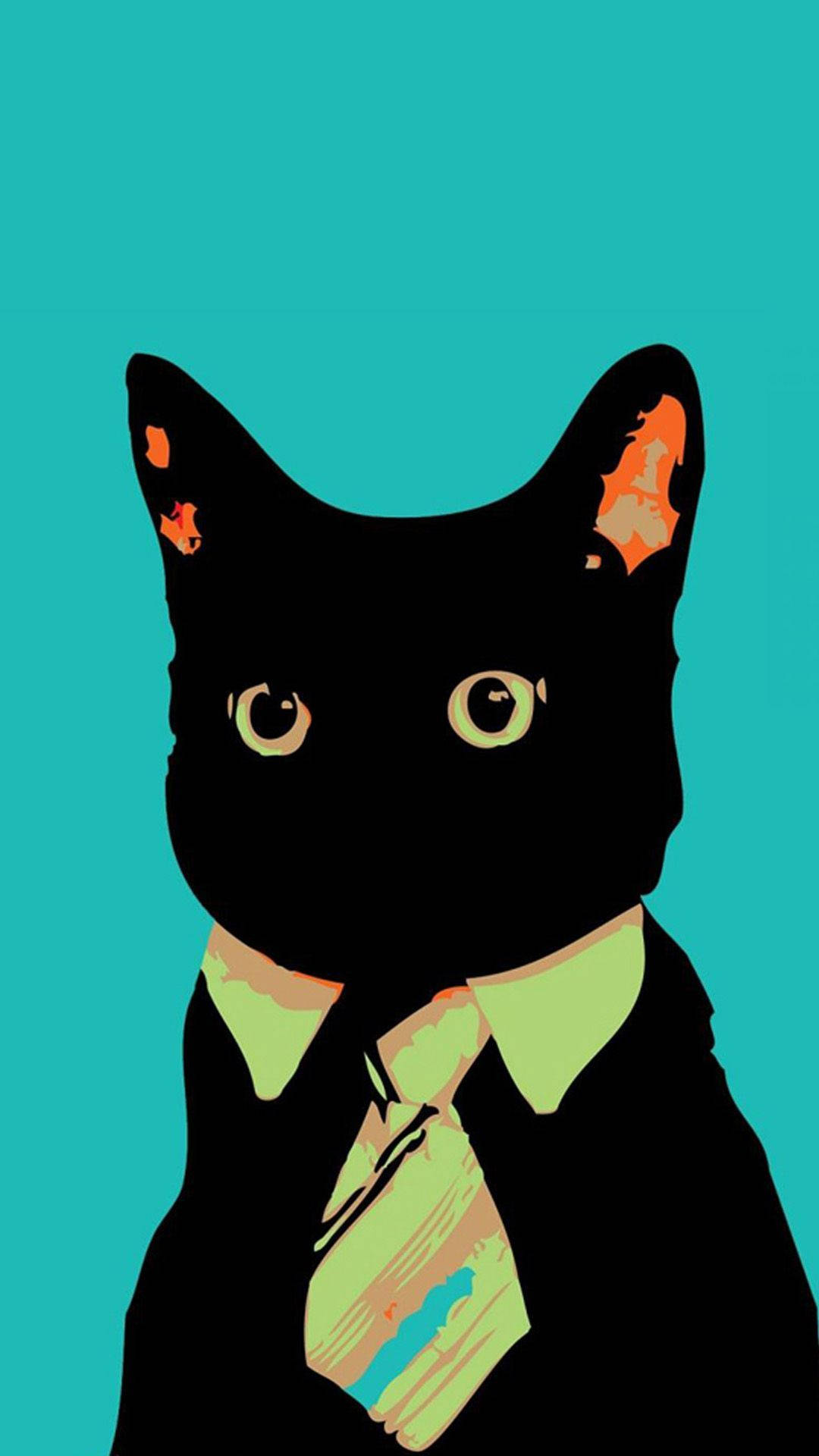 Business Concept Design Black Cat Iphone Background