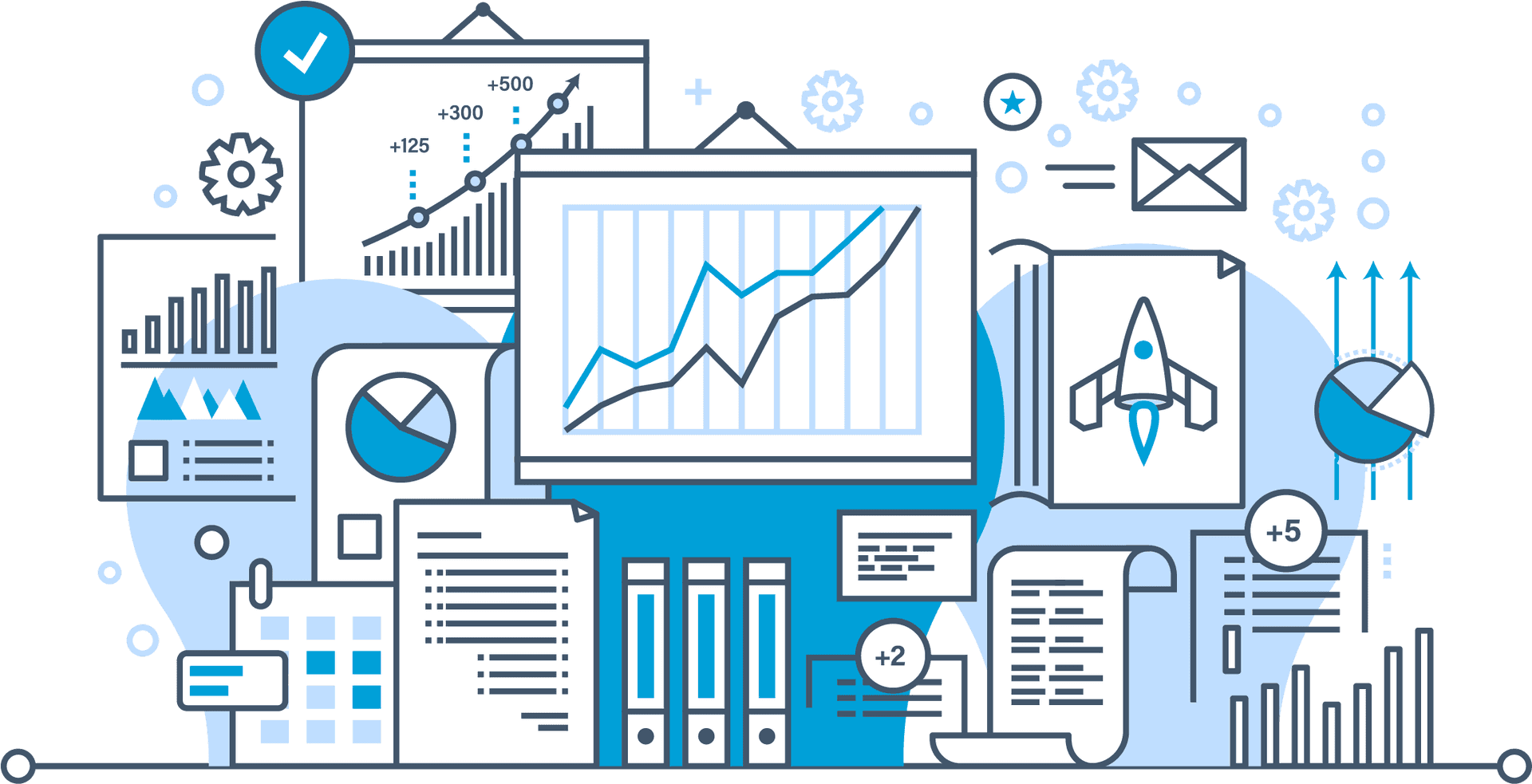 Business Data Analytics Illustration PNG