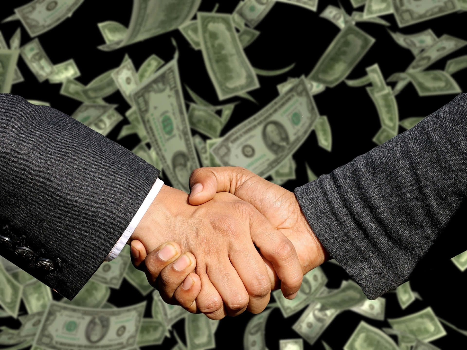 Business Handshake Money Background Wallpaper