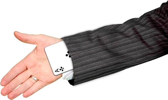 Business Handwith Playing Card Cufflink PNG