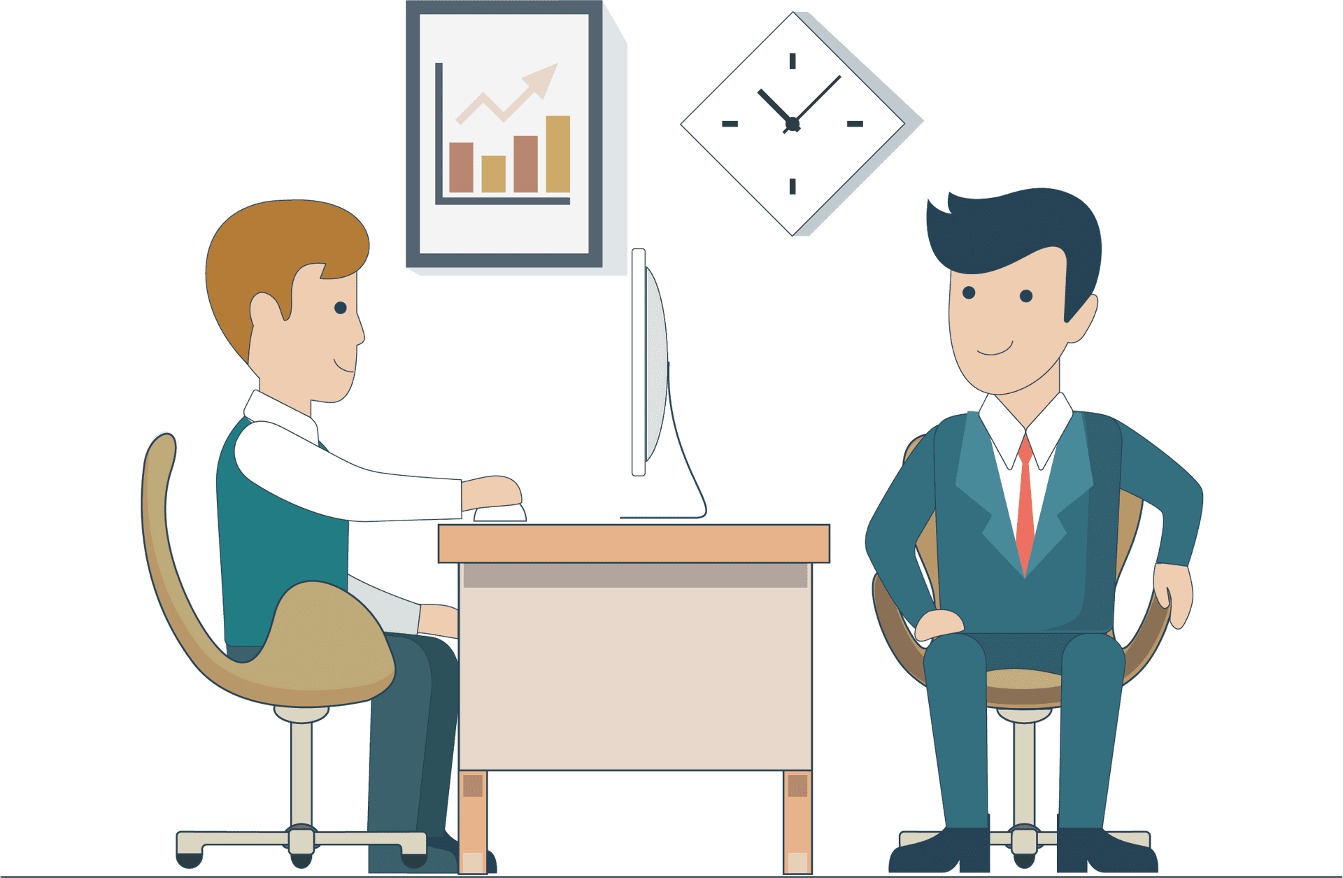 Business Meeting Animated Characters PNG