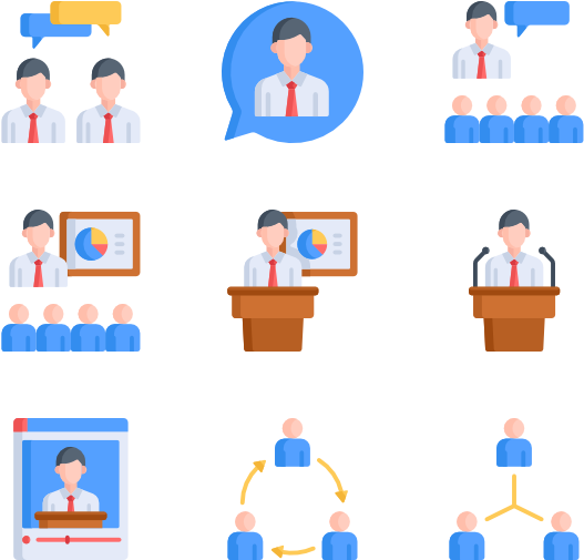 Business Meeting Icon Set PNG