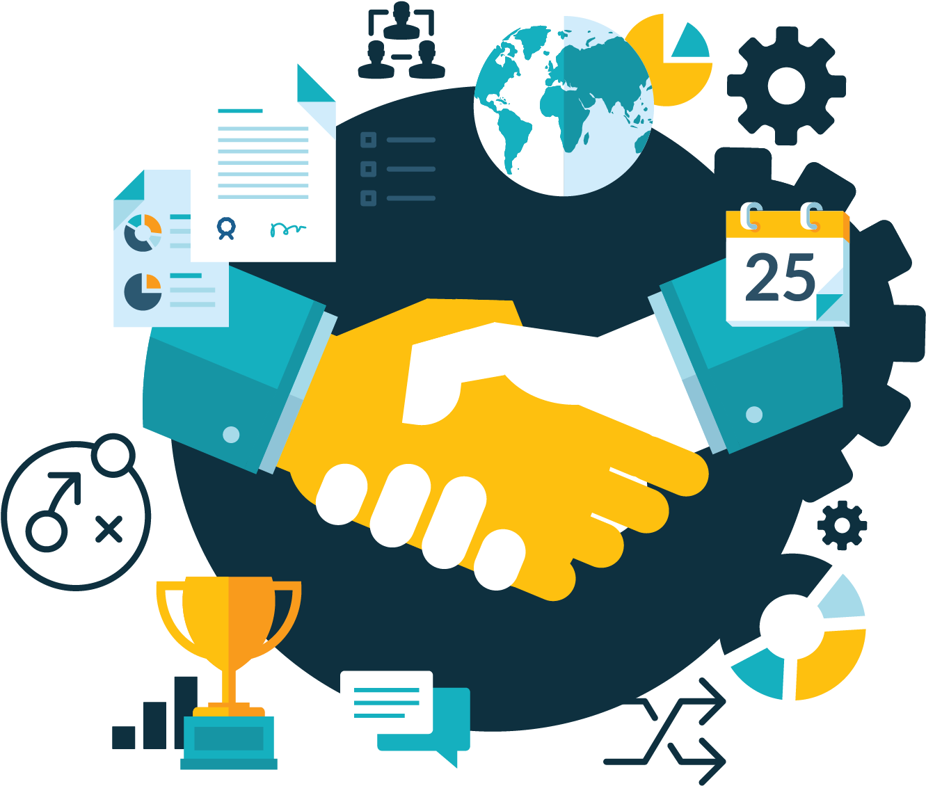 Business Partnership Handshake PNG