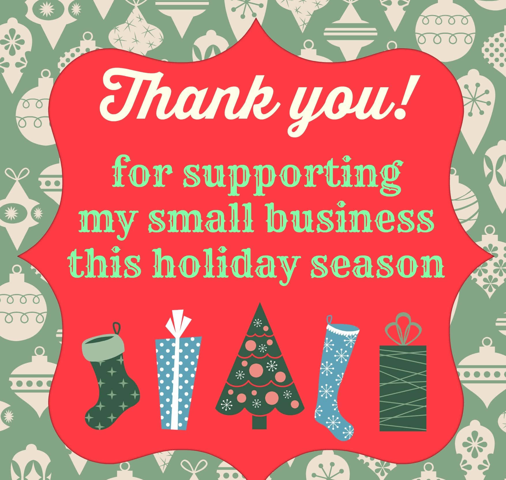 A Thank You Card For Supporting My Small Business This Holiday Season