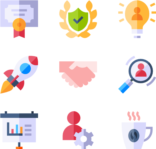 Business Strategy Icons Set PNG