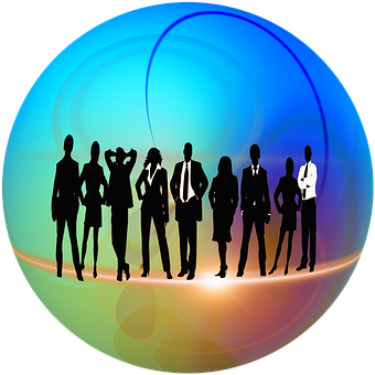 Business Team Silhouette Abstract Background PNG