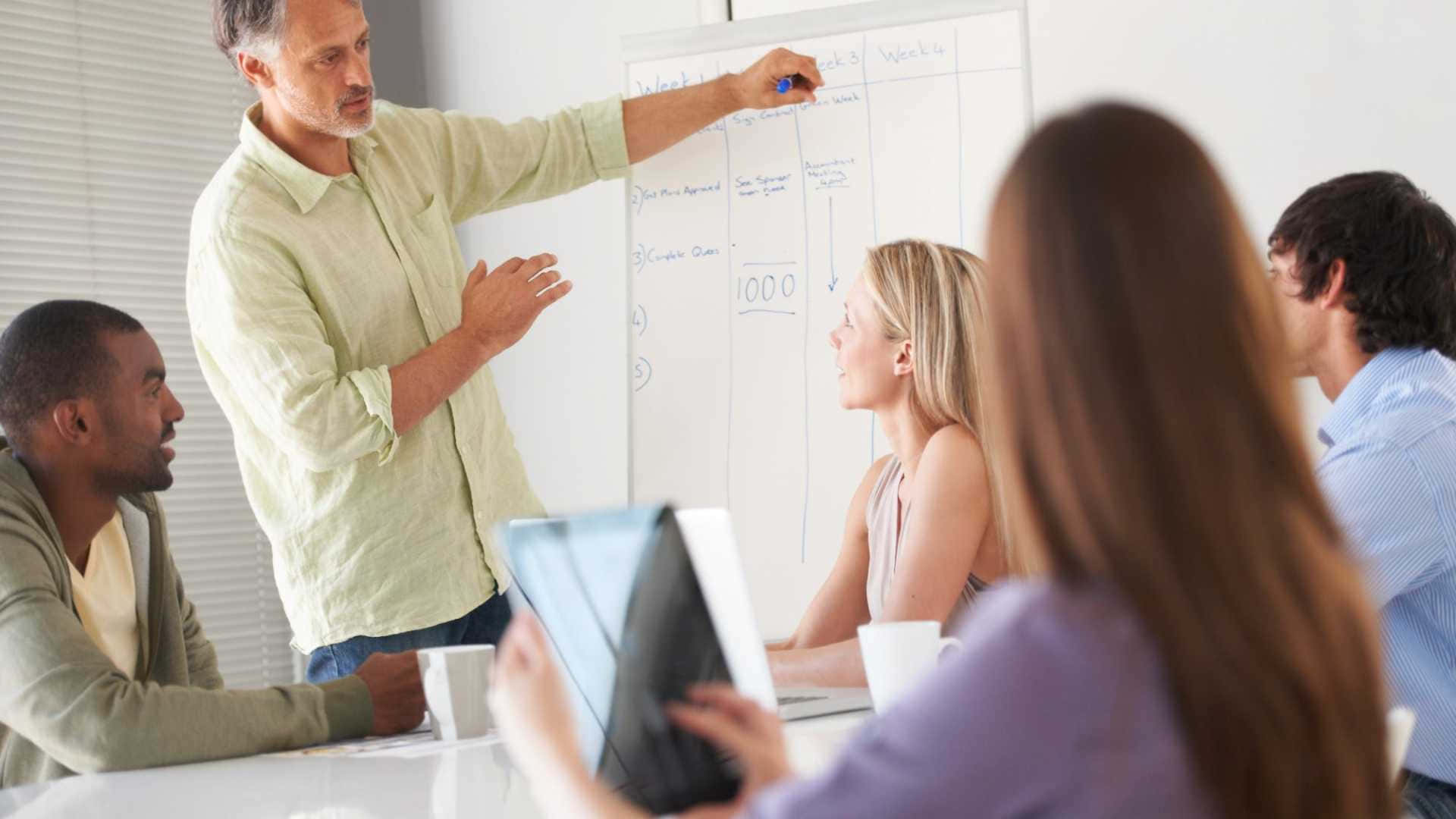 Business Training Session Whiteboard Wallpaper