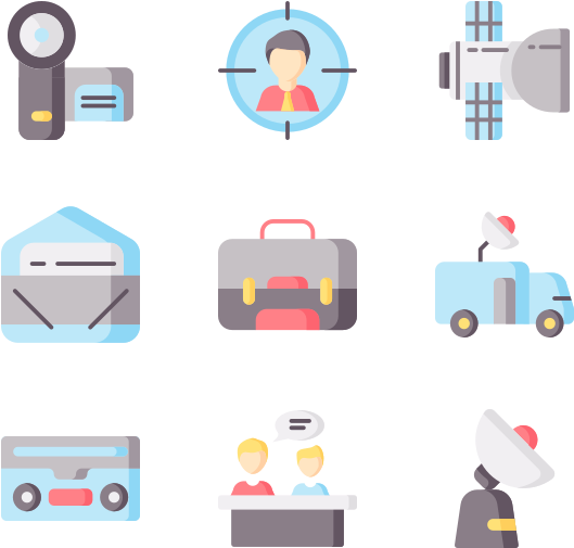 Business Travel Icons Set PNG