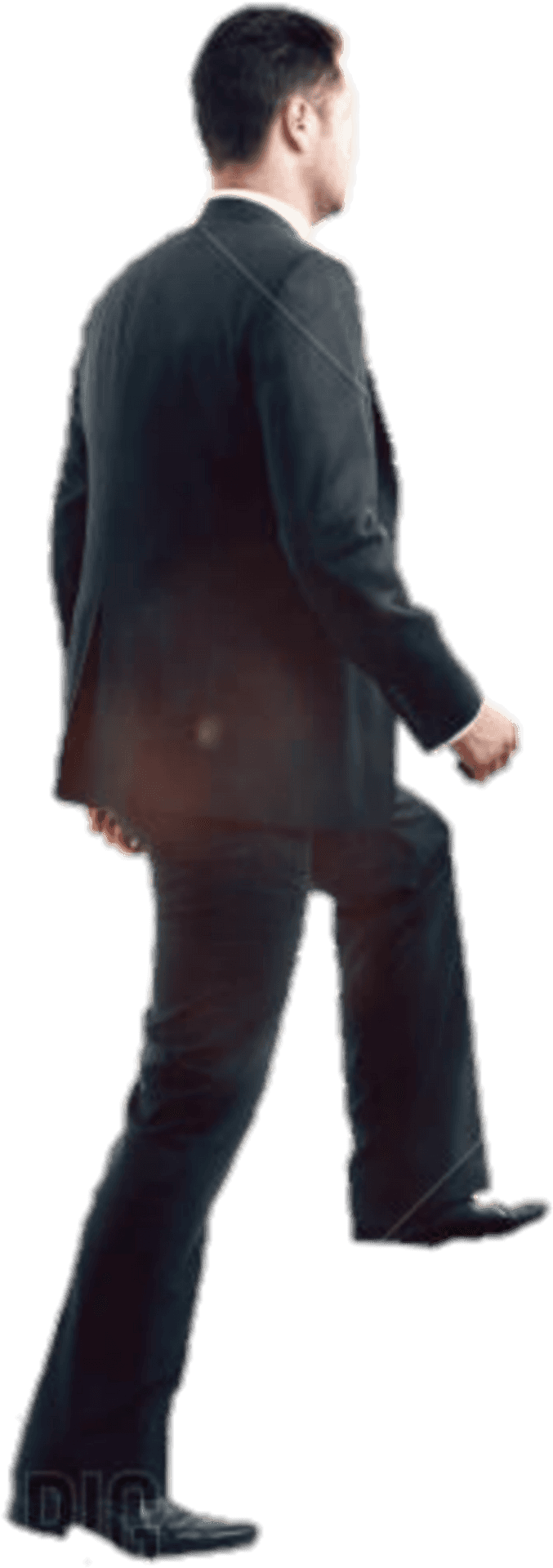 Businessman Ascending Invisible Stairs PNG