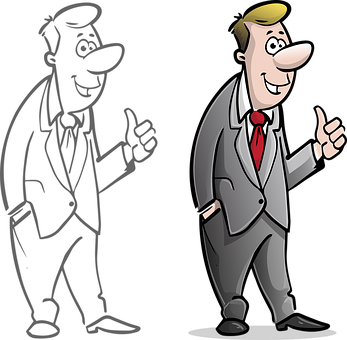 Businessman Cartoon Giving Thumbs Up PNG