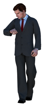 Businessman Checking Watch3 D Render PNG