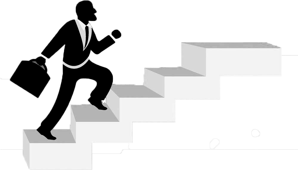 Businessman Climbing Stairs Silhouette PNG