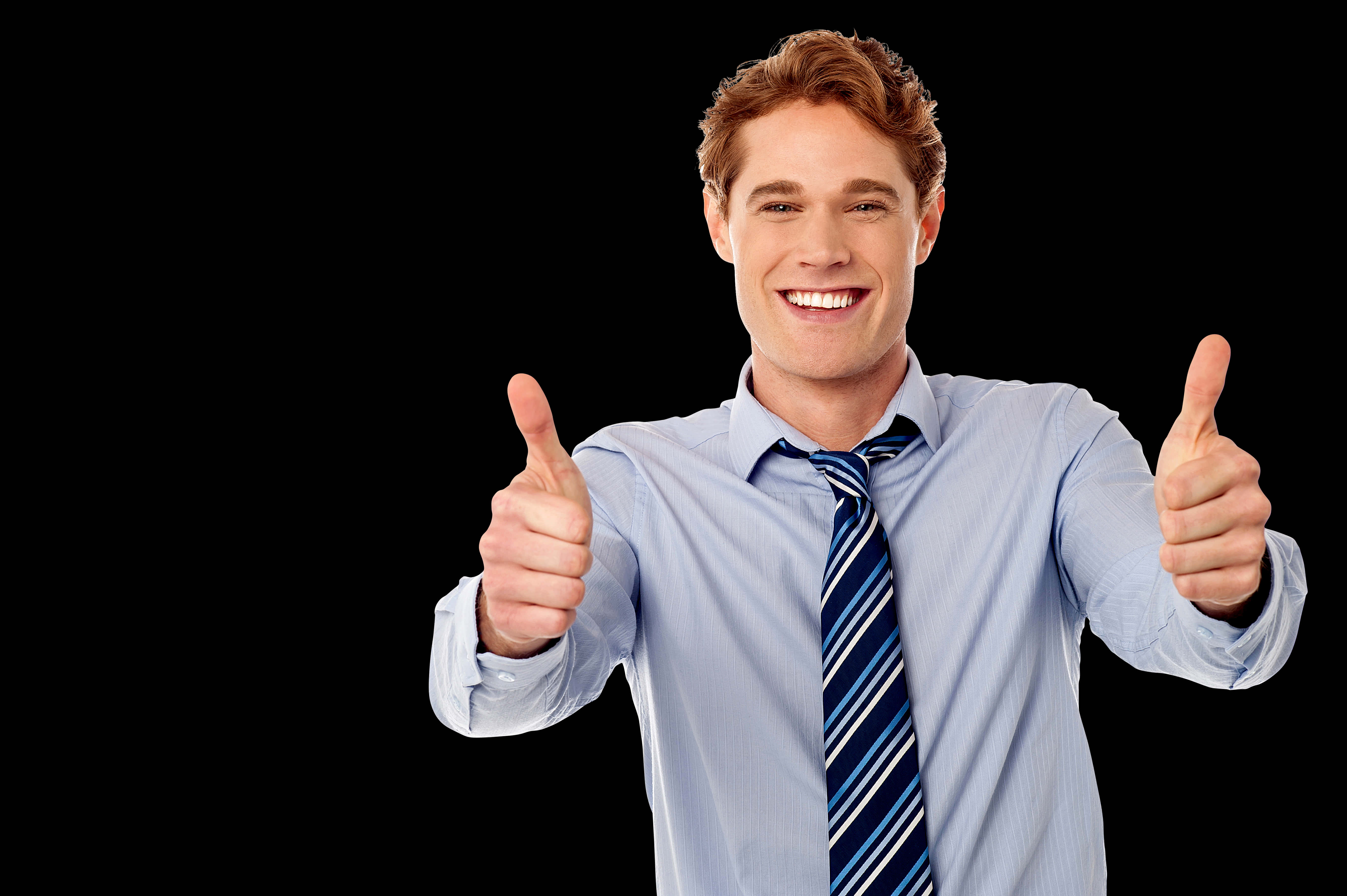 Businessman Giving Double Thumbs Up PNG