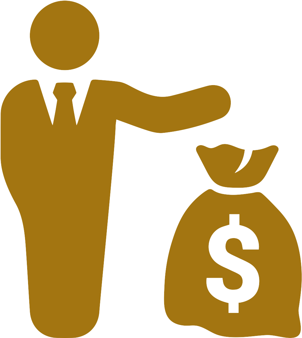 Businessman Holding Money Bag Icon PNG