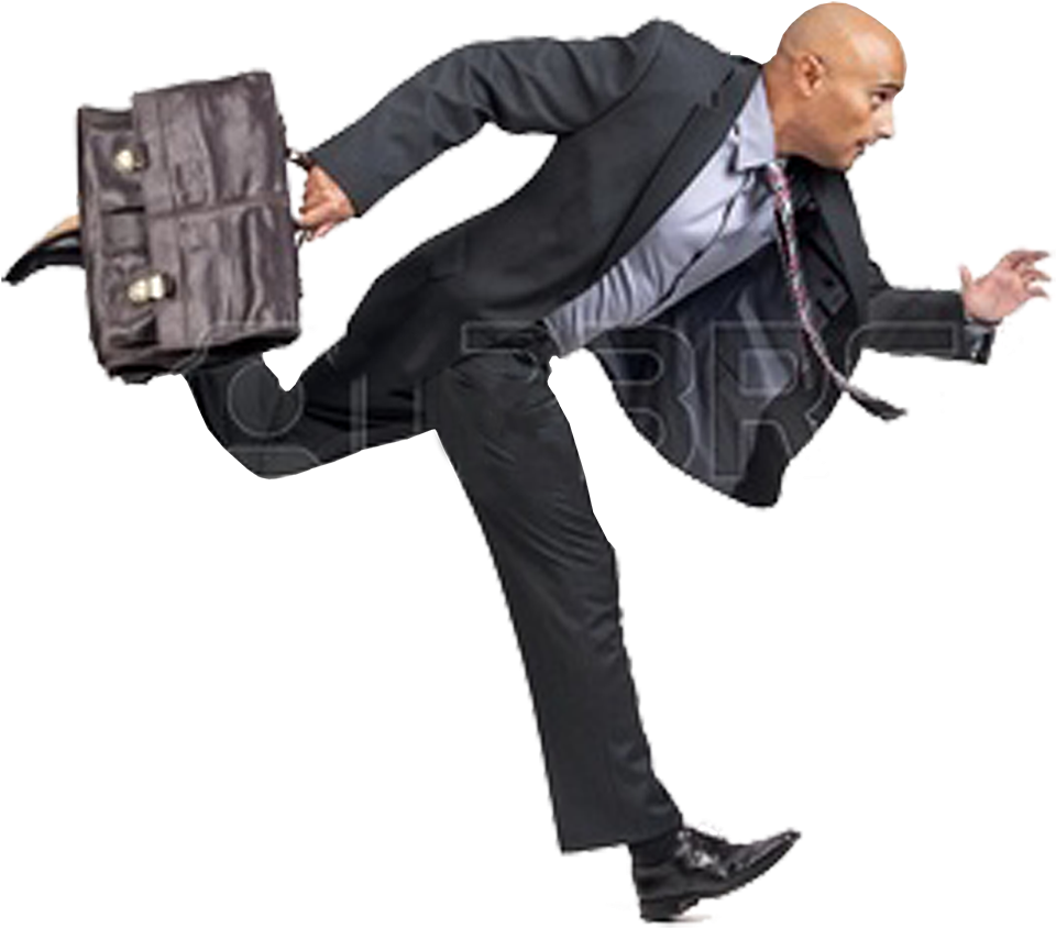 Businessman Hurrying With Briefcase PNG