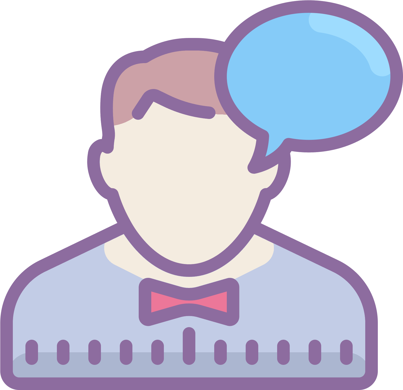 Businessman Iconwith Speech Bubble PNG
