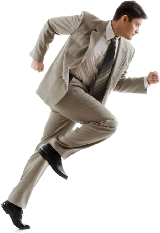 Businessman In Hurry Running PNG