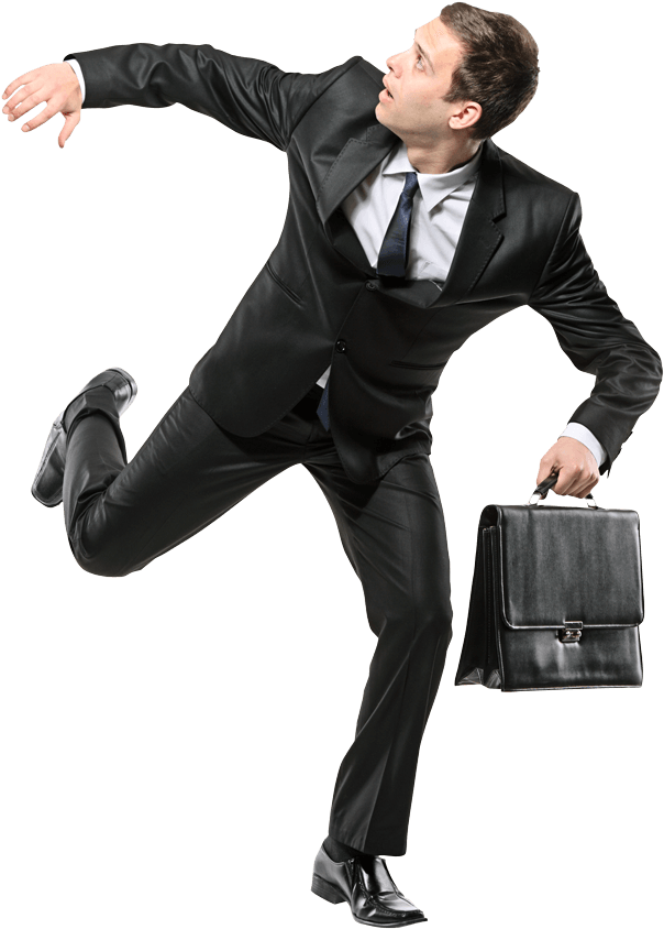 Businessman In Hurry Running PNG