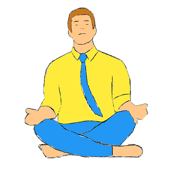 Businessman Meditation Cartoon PNG