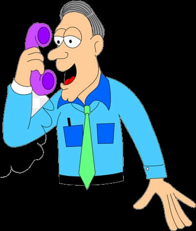 Businessman On Phone Cartoon PNG