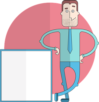 Businessman Presentation Board Cartoon PNG