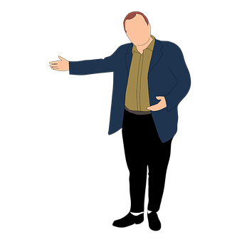 Businessman Presentation Pose PNG